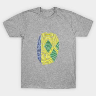 ST. VINCENT AND THE GRENADINES FINGER PRINT - CARNIVAL CARIBANA TRINI PARTY DJ T-Shirt